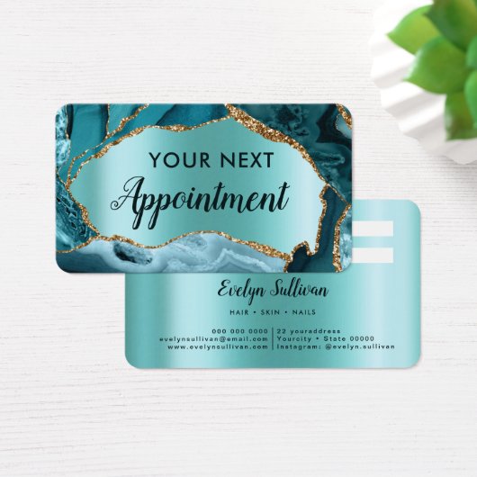 Carte de rendez-vous turquoise (Bureau)