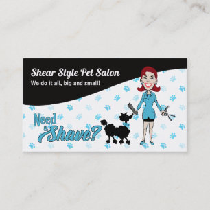 Carte De Rendez-vous Turquoise Bleu et Noir Groomer pour animaux de com