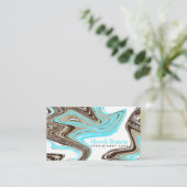 Carte de rendez-vous turquoise et chocolat (Debout devant)