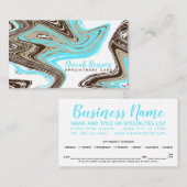 Carte de rendez-vous turquoise et chocolat (Devant / Derrière)