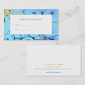 Carte de rendez-vous Turquoise Gold Watercolor Sal (Devant / Derrière)