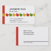 Carte De Rendez-vous Tuteur privé de professeur (Devant / Derrière)