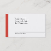 Carte De Rendez-vous Tuteur privé de professeur (Dos)