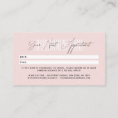 Carte De Rendez-vous Typographie de script de coiffeur moderne rose blu (Dos)