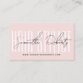 Carte De Rendez-vous Typographie de script de coiffeur moderne rose blu (Devant)