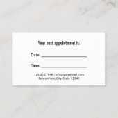Carte De Rendez-vous Typographie dentaire moderne Soins dentaires Turqu (Dos)