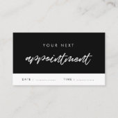 Carte De Rendez-vous Typographie moderne commerce noir et blanc (Devant)