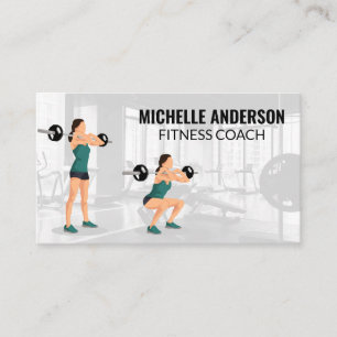 Carte De Rendez-vous Une femme squattant Arrière - plan de gym