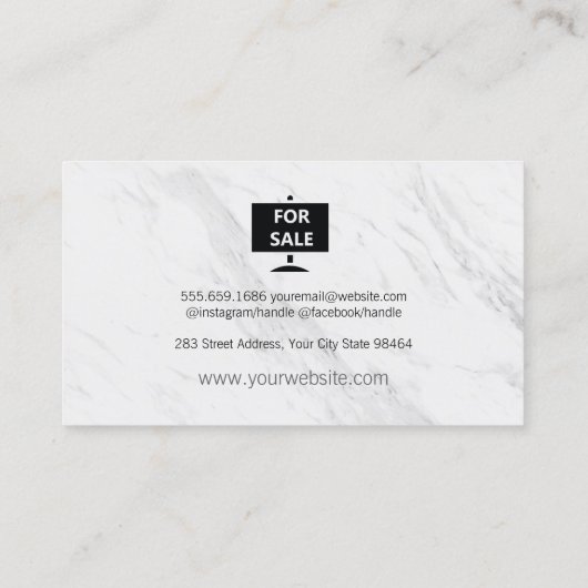 Carte De Rendez-vous Variation de l'agent immobilier à vendre (Dos)