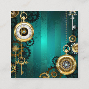 Carte De Rendez-vous Veille bijoux Steampunk sur un Arrière - plan vert