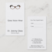 Carte De Rendez-vous Verres de lunetterie (Devant / Derrière)