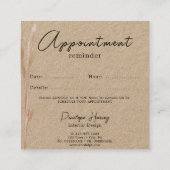 Carte de rendez-vous vert moderne Blush Pink Kraft (Dos)