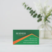 Carte De Rendez-vous Vert professionnel avec rayure orange (Debout devant)