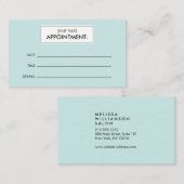 Carte de rendez-vous verte simple à la menthe (Devant / Derrière)