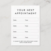 Carte de rendez-vous verticale blanche du logo per (Devant)