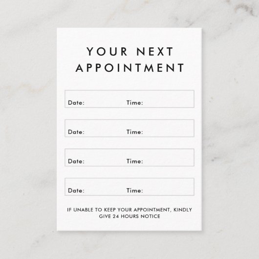 Carte de rendez-vous verticale blanche du logo per (Devant)
