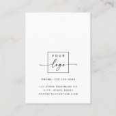 Carte de rendez-vous verticale blanche du logo per (Dos)