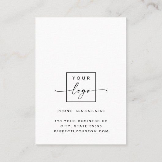 Carte de rendez-vous verticale blanche du logo per (Dos)