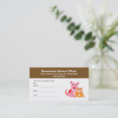 Carte de rendez-vous vétérinaire (Debout devant)