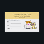 Carte de rendez-vous vétérinaire<br><div class="desc">Cartes de rendez-vous pour rappeler à vos clients leurs visites planifiées. Mignonne rappel chien & chat.</div>