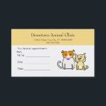 Carte de rendez-vous vétérinaire<br><div class="desc">Cartes de rendez-vous pour rappeler à vos clients leurs visites planifiées. Mignonne rappel chien & chat.</div>