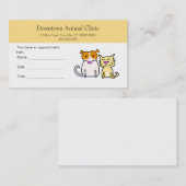 Carte de rendez-vous vétérinaire (Devant / Derrière)