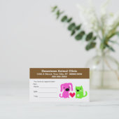 Carte de rendez-vous vétérinaire (Debout devant)