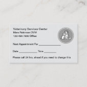 Carte de rendez-vous vétérinaire Conception simple (Devant)
