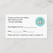 Carte de rendez-vous vétérinaire Conception simple (Devant)