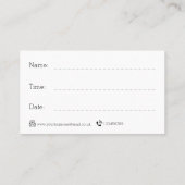 Carte De Rendez-vous Vétérinaire de Blue Rush (Dos)