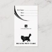 Carte De Rendez-vous Vétérinaire Soins aux animaux de compagnie | Info (Dos)