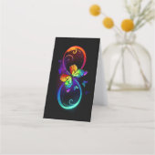 Carte De Rendez-vous Vibrant infinity with rainbow butterfly on black (Devant)