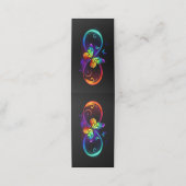 Carte De Rendez-vous Vibrant infinity with rainbow butterfly on black (Extérieur déplié)