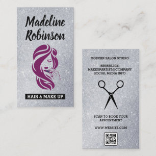 Carte De Rendez-vous Visage beauté cheveux PARTIES SCINTILLANT Code