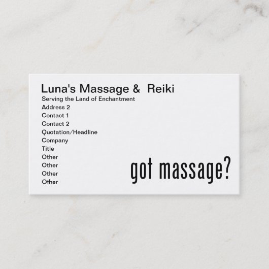 Carte De Rendez-vous Vous avez reçu un massage ? (Devant)