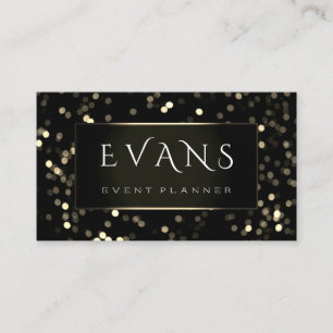Carte De Rendez-vous Wedding planner d'événement Black Gold Lumières en