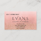 Carte De Rendez-vous Wedding planner d'événement Rose Blush Coiffeur PI (Dos)