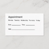 Carte De Rendez-vous Women's Health OBGYN Appointment Cards (Dos)