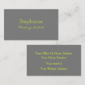 Carte De Rendez-vous Yellow Grey Gray Custom Neon Color Makeup Artist (Devant / Derrière)