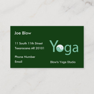 Carte De Rendez-vous Yoga avec Yin Yang en vert