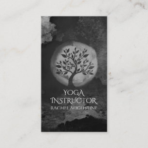 Carte De Rendez-vous Yoga Instructeur de méditation Logo de l'arbre noi