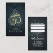 Carte De Rendez-vous Yoga Instructor Nomination Bodhi Leaf OM Symbole (Devant / Derrière)
