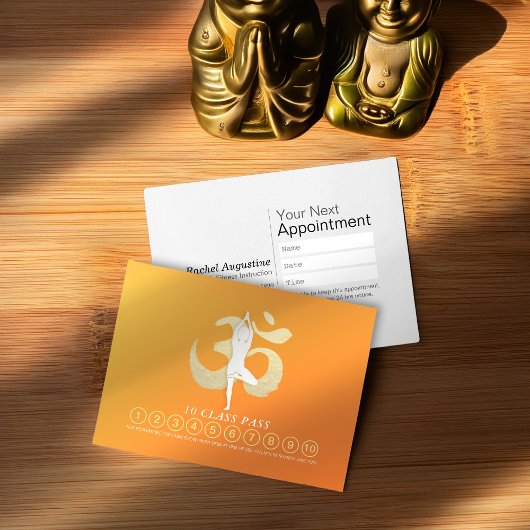 Carte De Rendez-vous YOGA Pose OM Symbole Classe Pass Fidélité Rendez-v