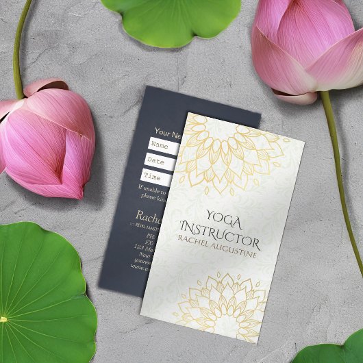 Carte De Rendez-vous YOGA Studio Instructor Nomination Gold Mandala