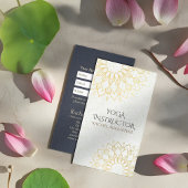 Carte De Rendez-vous YOGA Studio Instructor Nomination Gold Mandala