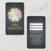 Carte De Rendez-vous YOGA Studio Instructor Nomination Lotus Mandala (Devant / Derrière)