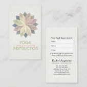 Carte De Rendez-vous YOGA Studio Instructor Nomination Lotus Mandala (Devant / Derrière)