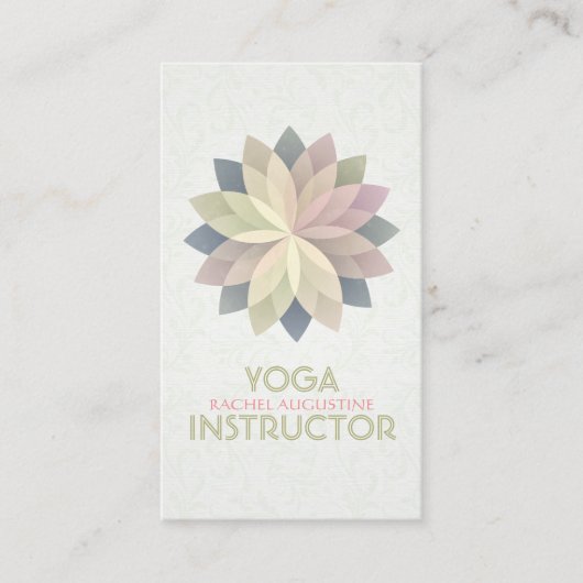 Carte De Rendez-vous YOGA Studio Instructor Nomination Lotus Mandala (Devant)