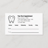 Carte De Rendez-vous Your Next Appointment Dentist's Office Reminder (Devant)
