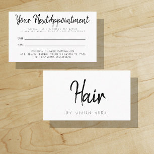 Carte De Rendez-vous Your Next Appointment Reminder Hair Stylist
